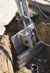 The machine pulling the new CIPP through during a sewer repair job